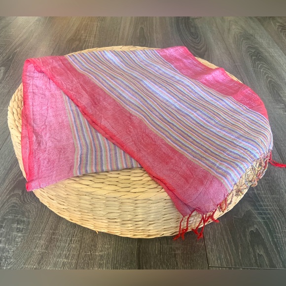 Colorful 60% silk scarf - Picture 1 of 6